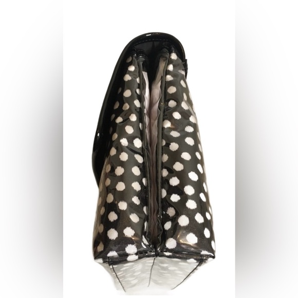 Kate Spade Makeup Travel Case 2 clear zipper compartments folds blue w… - Picture 6 of 16